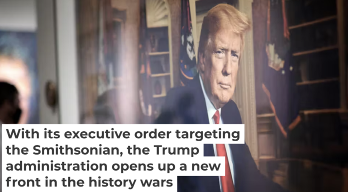 A portrait of President Donald Trump in the ‘America’s Presidents’ exhibition at the Smithsonian Institution’s National Portrait Gallery. Win McNamee/Getty Images